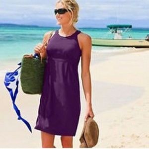 Athleta Voyage Sleeveless Day Dress in Plum